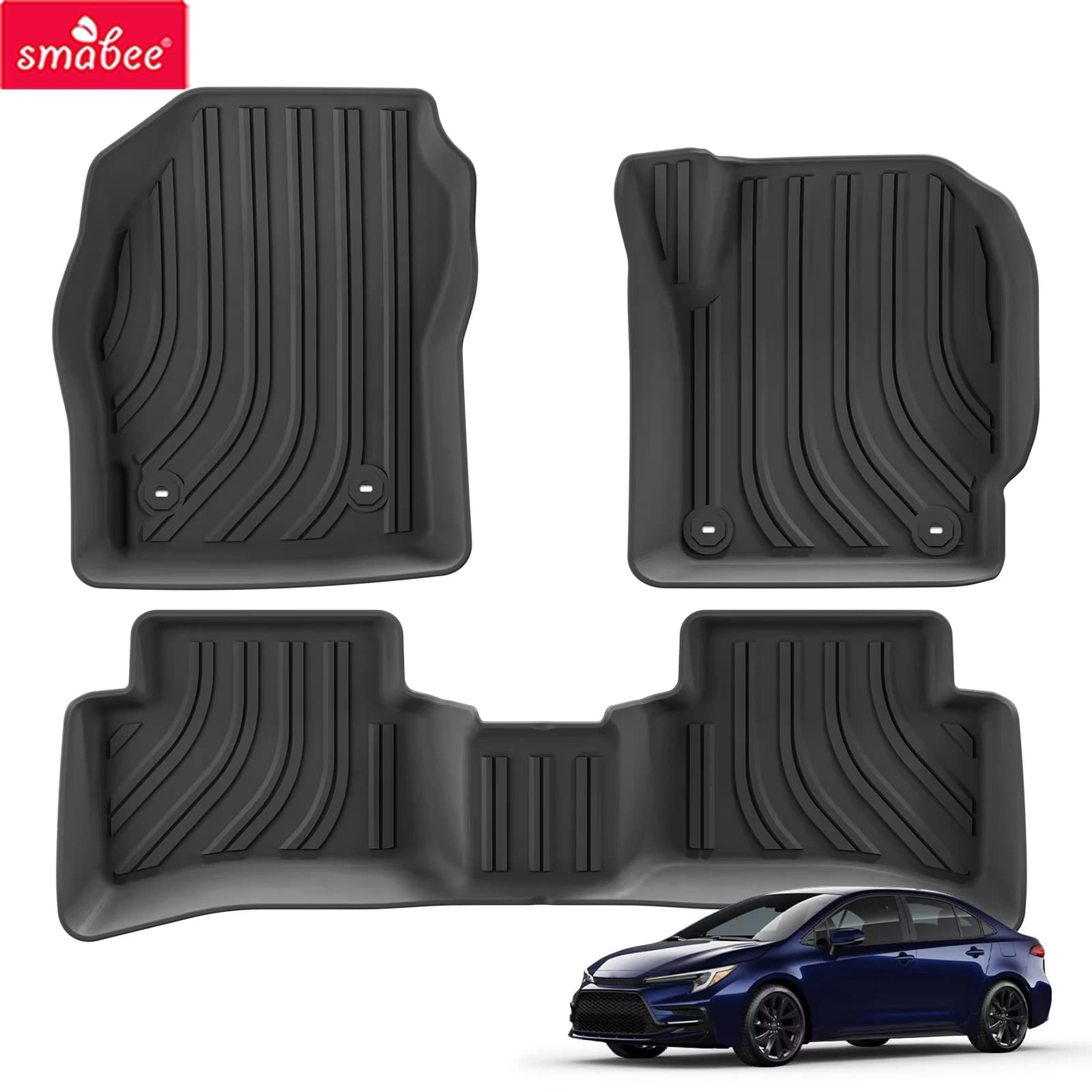 Smabee Right Drive for Toyota Corolla Sport/Hatchback 210 Series Fuel 2019-2025 Car Floor Mats TPE 3D All Weather Accessories