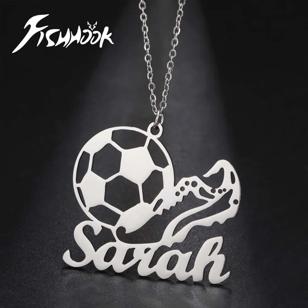 Palla da basket Collana Calcio Calcio Baseball Nome personalizzato Ciondolo Regalo per donna Uomo Ragazzo Gioielli con catena in acciaio inossidabile