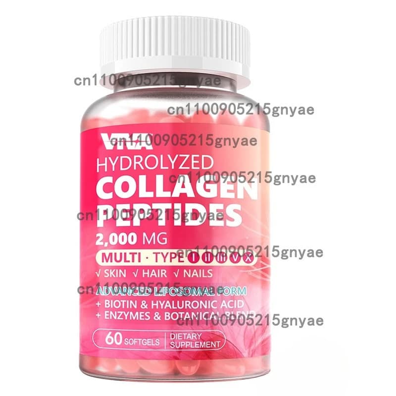 Collagen Peptides supplement with Vitamin C, Biotin and Hyaluronic Acid - 60 Capsules
