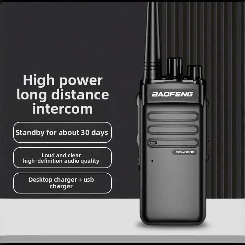 Baofeng GS-6600 Walkie Talkie Portatile ad Alta Potenza e Lunga Portata, Resistente alla Polvere, per Esterni e Cantieri