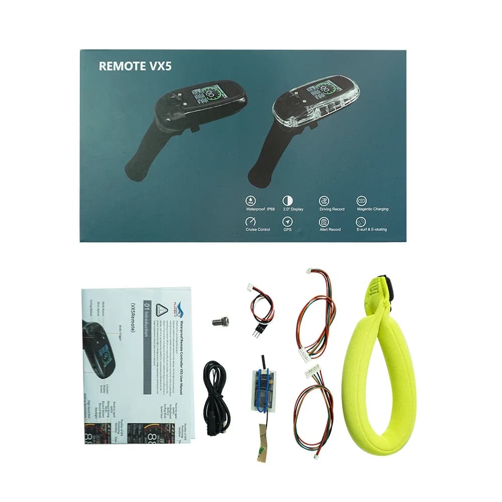 Flipsky Nuovo telecomando impermeabile Ip68 Vx5 5000mah con display ad alta risoluzione per tavola da surf elettrica/skateboard elettrico