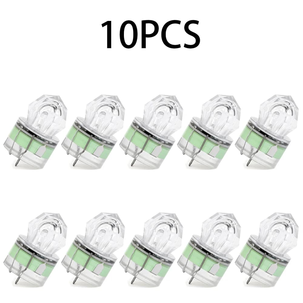 10 pieces of LED fishing lights, deep launch underwater light, waterproof diamond tube, underwater color fishing bait