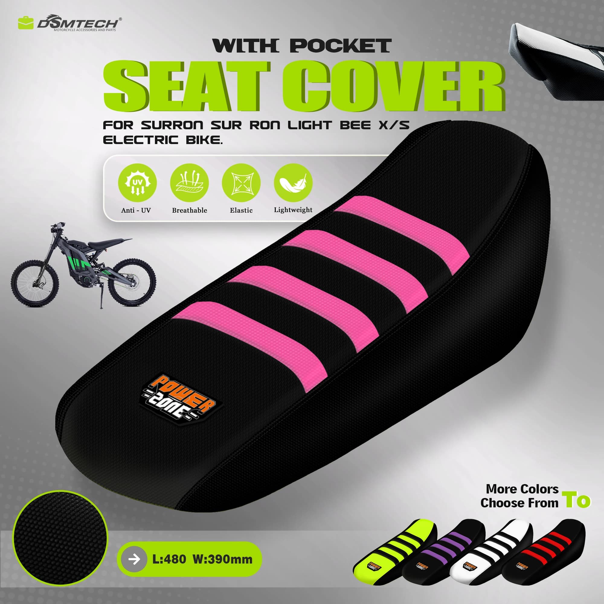 DSMTECH Cover with universal pliers in soft rubber non-slip for electric bike off-road Lightbee Bee XS