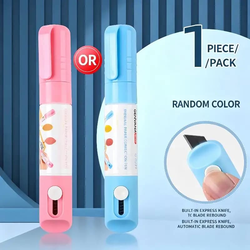 Thermal Correction Marker Kit with Mini Box Cutter Lightweight Handy Solution to Tackle Label Adjustment Tasks