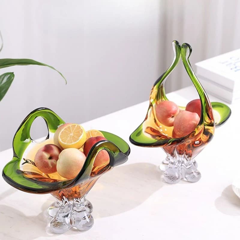 PYH light luxury modern glazed fruit plate, living room coffee table ornament, household luxury high-end dried