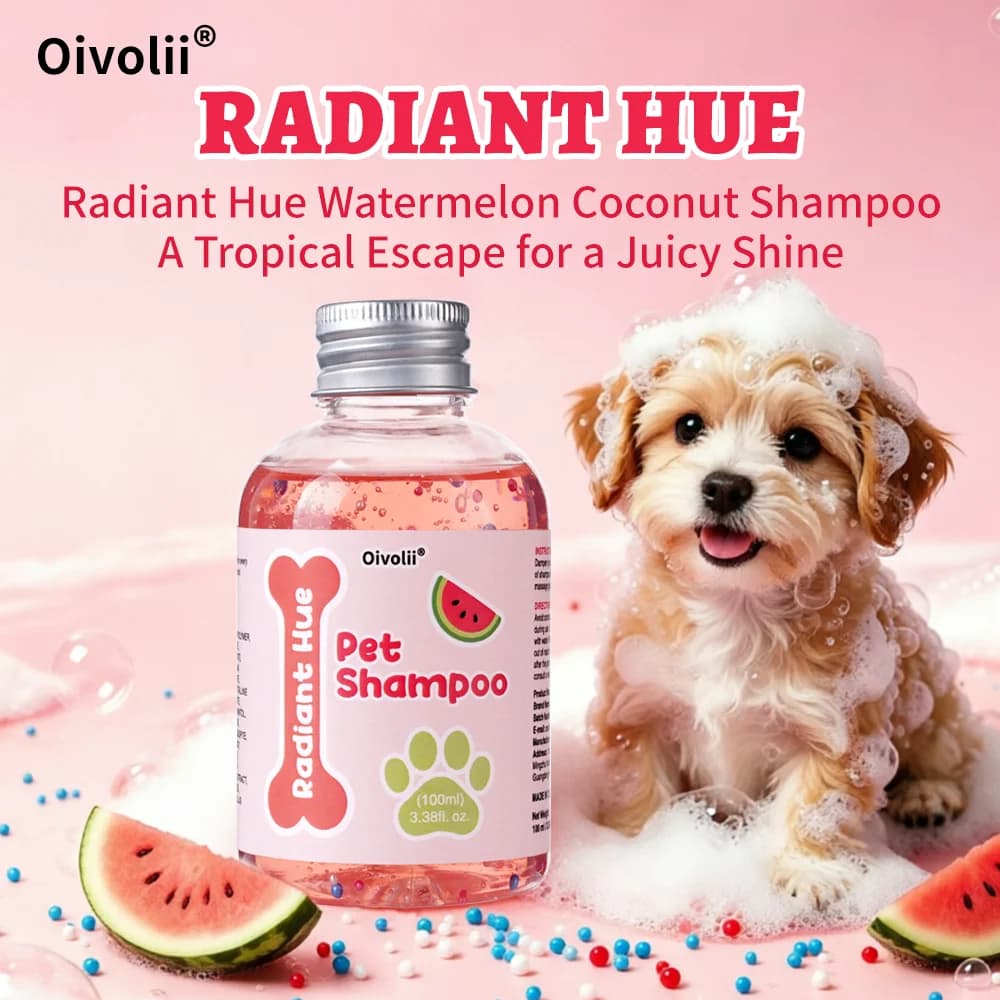 Shampoo per Animali Domestici al Profumo di Anguria e Cocco con Perle Colorate, Pulizia Profonda, Deodorante, per un Pelo Morbido e Lucente, Facile da Risciacquare, Delicato per Cani e Gatti