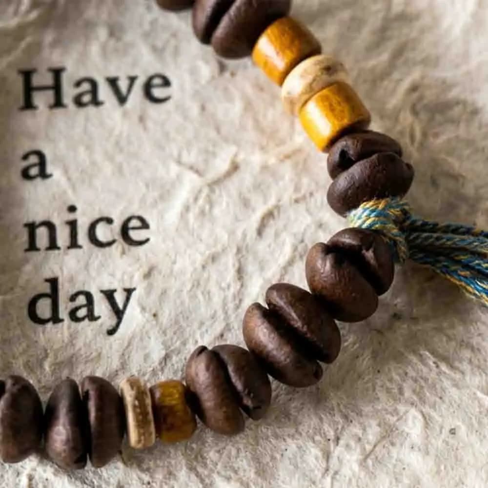 Handmade New Chinese Multi-material Spliced Bracelet, Real Coffee Bean Natural Stone Beaded Bracelet for Fashion Outfit
