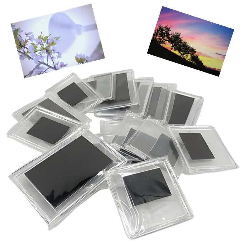 10-50PC Portafoto con magnete trasparente Frigorifero in acrilico Cornici magnetiche per ufficio Inserto fai da te Portafoto per foto