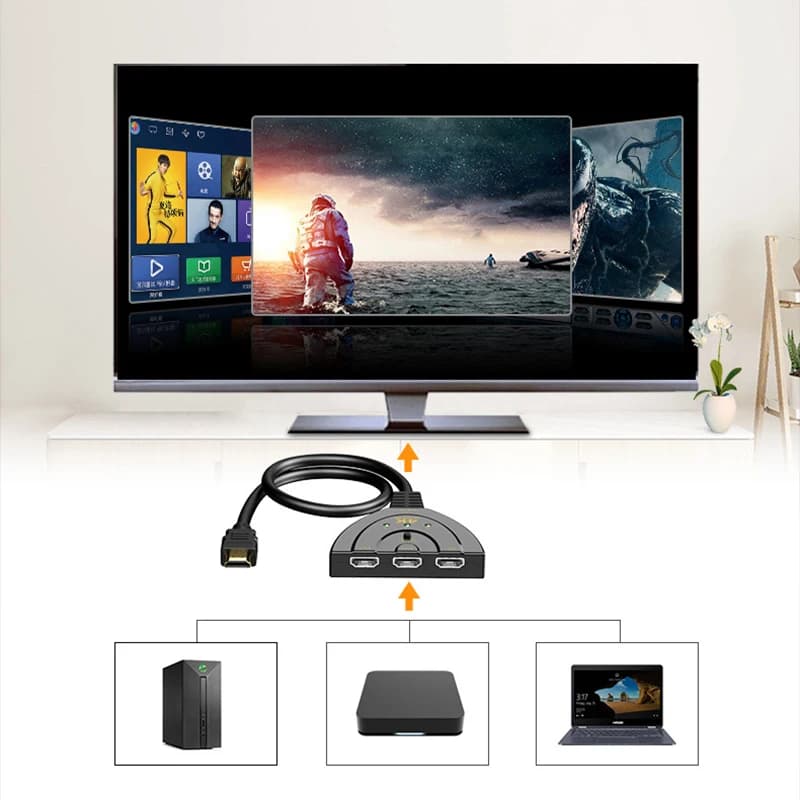 Switch compatibile Hdtv a 3 porte 4K * 2K Switcher video 3D 4K Splitter Kvm Hub porta 3 ingressi 1 uscita per Xbox Ps4 Dvd Pc Laptop Tv