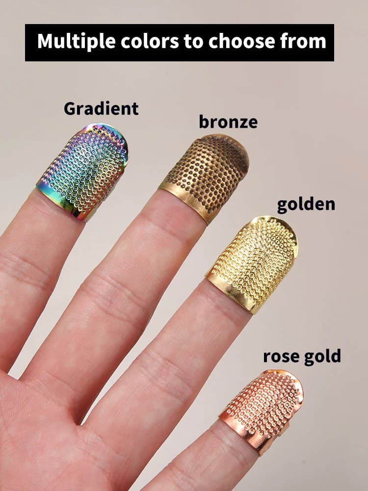 2 pieces ditale adjustable vintage hand sewn ditale ring home anti slip needle press finger sleeve