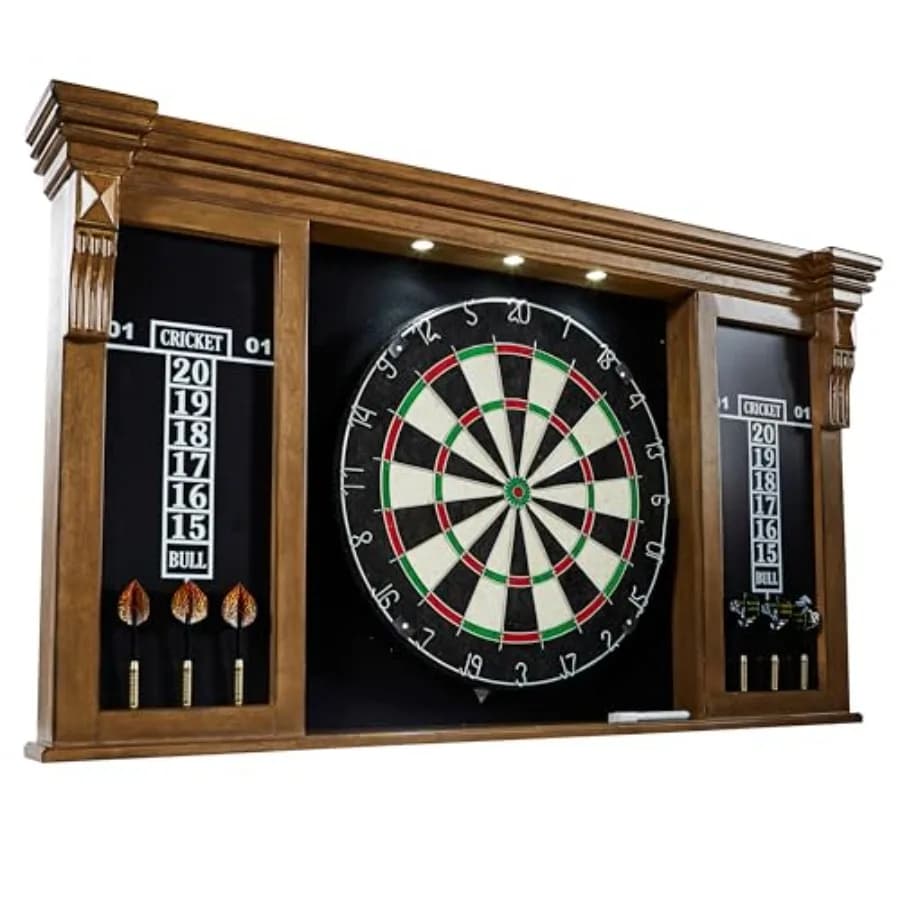 Barrington Dartboard: Collezione di Tavoli da Freccette in Legno Preassemblati con Freccette da 18 Pollici e Punta in Acciaio