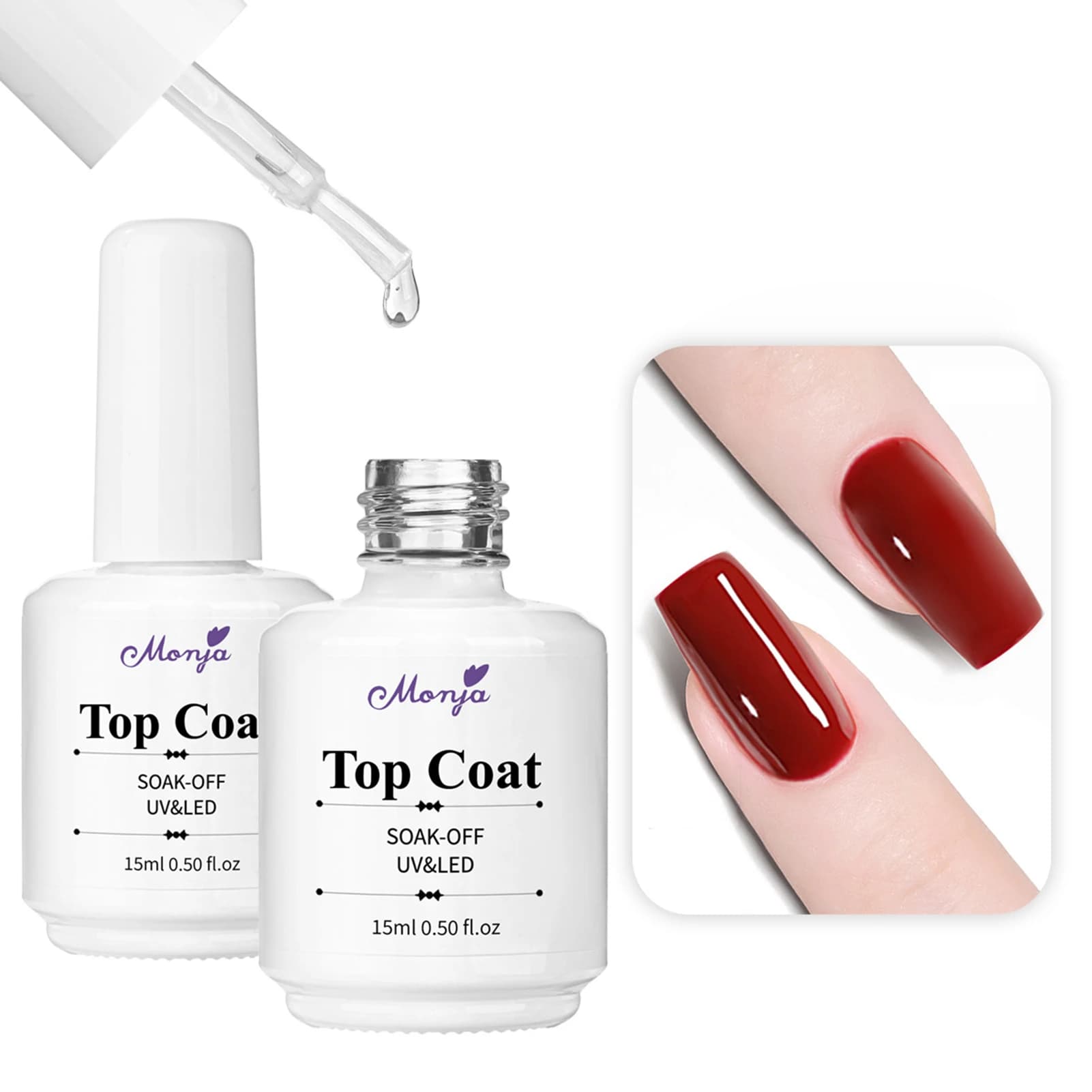 Top Coat da 15 ml senza salviette per smalto gel Gel per unghie ultra lucido ad asciugatura rapida UV LED Nail Art Home e Salon Strumenti per manicure fai da te