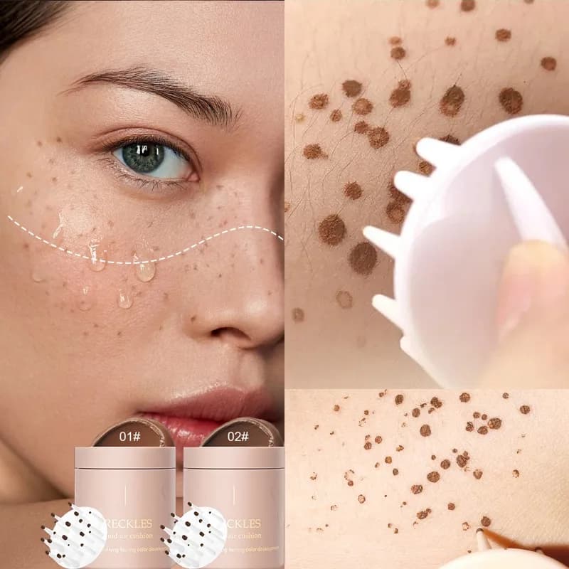 Natural Freckle Pen Soft Brown Stamp Air Cushion Freckle Removal Makeup Waterproof Lasting Spot Pen Dot Facial Body Painting Pen