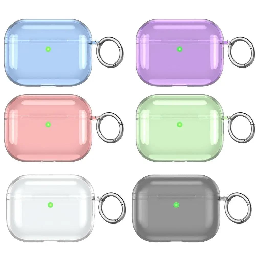 Custodia Protettiva in TPU Trasparente Rigida per AirPods Pro 3 con Cordino e Portachiavi, Accessori Protettivi per Auricolari