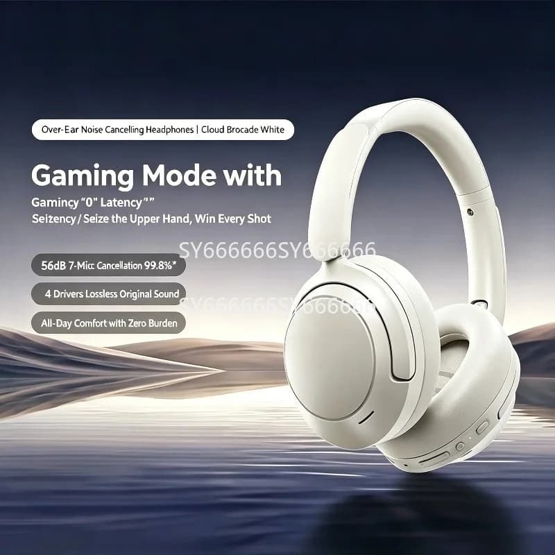 100% New Over-ear Bluetooth Headphones For QCY H3S 56dB ANC Gaming Headset 102H Long Battery Foldable Wireless Gift