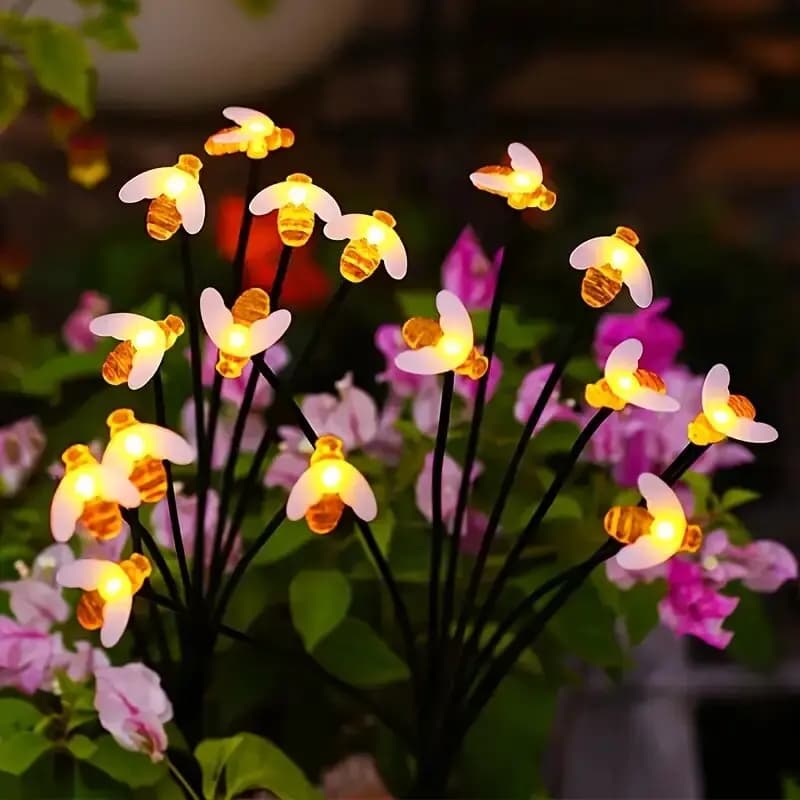 6/8 heads solar bee shape LED waterproof decorative lights, landscape lighting for garden, courtyard, lawn, path, terrace