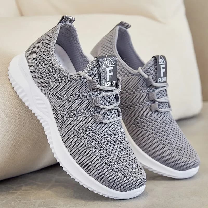 Litfun Women's Summer Flat Shoes Leisure Lightweight Outdoor Sports Shoes Soft Sole Mesh Sneakers Breathable Comfy Walking Shoes