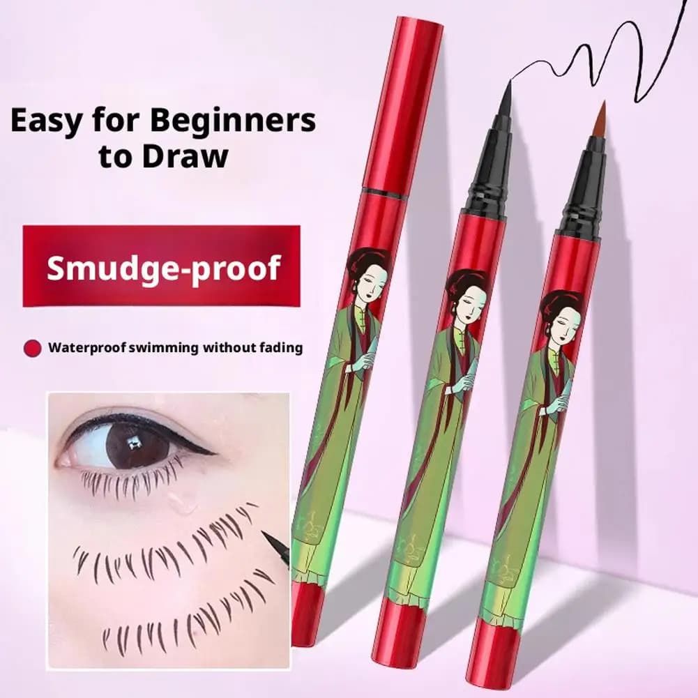 Eyeliner Liquido Impermeabile Stile Cinese, Anti-sbavatura, Facile per Principianti, per Trucco Occhi Preciso e Disegno delle Ciglia Inferiori