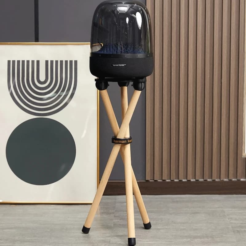 Supporto per Altoparlanti in Legno Massello, Treppiede Antiruggine da Pavimento per Audio Domestico, Staffa di Supporto Robusta per Libreria Multi-Misura