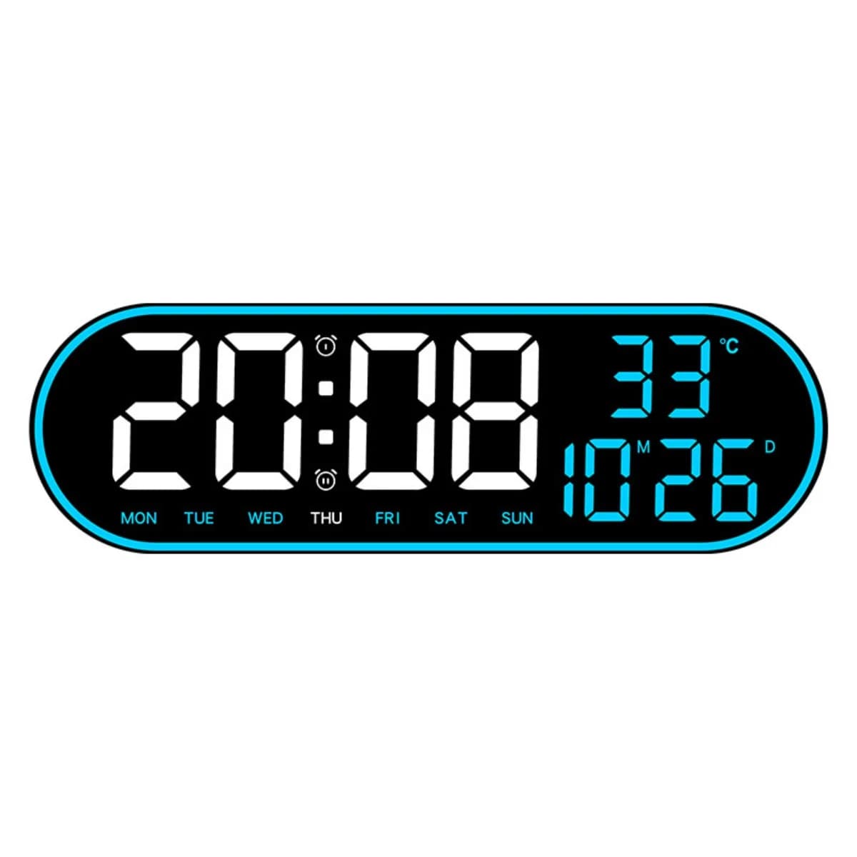 Orologio da Parete Digitale LED con Ampio Display, Telecomando, Silenzioso, Timer Elettronico con Temperatura, Data e Settimana, Decorazione Moderna per Casa e Ufficio