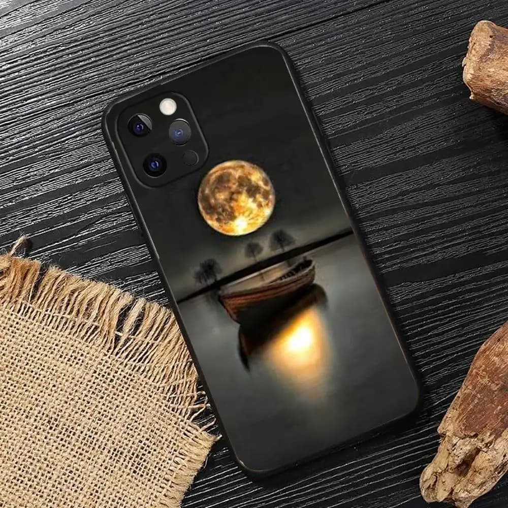 Night view by the river Phone Case For iphone 15 Pro Max Case For iPhone 14 12 13 Mini 15 Pro 14Plus XS 7 8 SE2 Case Soft Cover