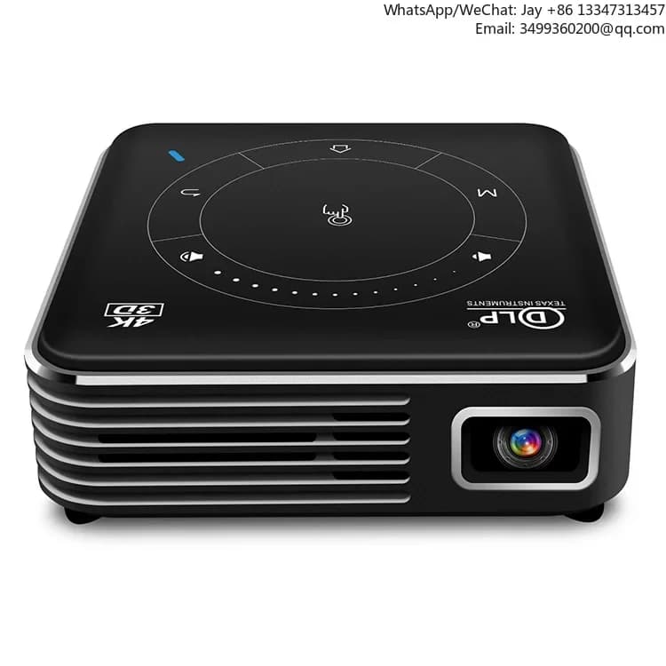 Nuovo Proiettore DLP Ricaricabile Android 9.0, 2GB DDR4 16GB, Miracast, Video 4K, Smart TV, Proiettore Mini 3D Portatile