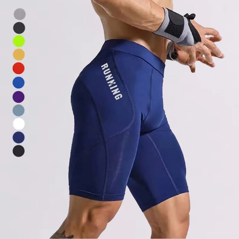 Pantaloni capri a compressione alta elastica da uomo Pantaloncini da ciclismo da corsa ad asciugatura rapida Biancheria intima attillata per allenamento fitness da basket