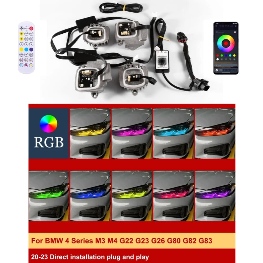Moduli LED RGB Angel Eyes DRL multicolore 63119851050 per fari a LED BMW M3 M4 G80 G22 G82 G23 G26 430I M440i CSL