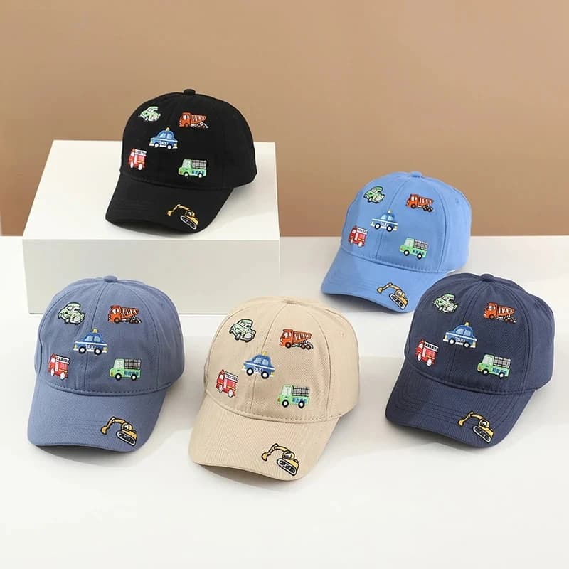 Cappellini Sportivi per Bambini, Berretti da Baseball Ricamati con Veicoli per Bambini 2-8 Anni, Regolabili, Estivi 2026