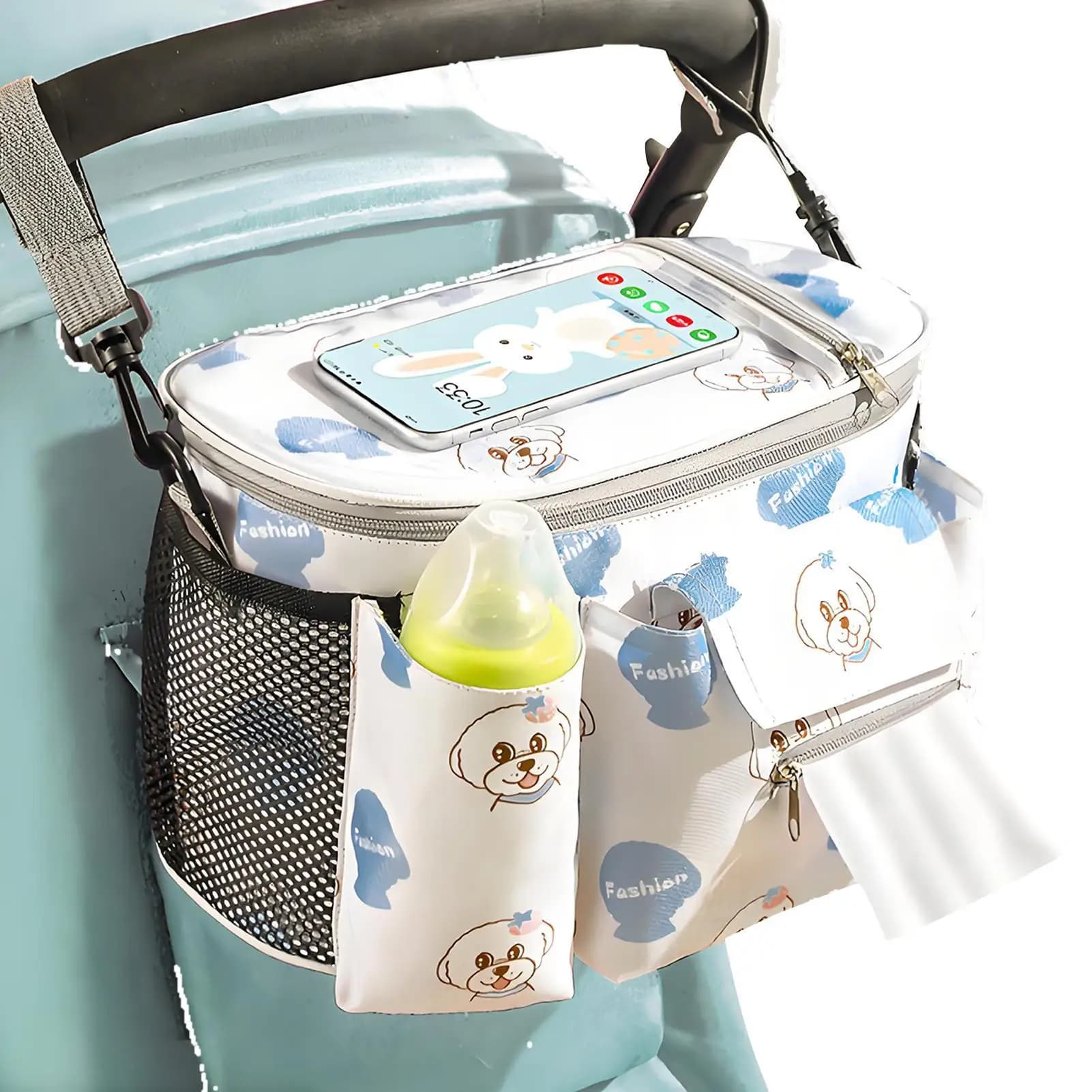 Borsa per passeggino Organizer Borsa per organizer per passeggino Custodia impermeabile con controllo touch trasparente Design sicuro per l'auto del bambino