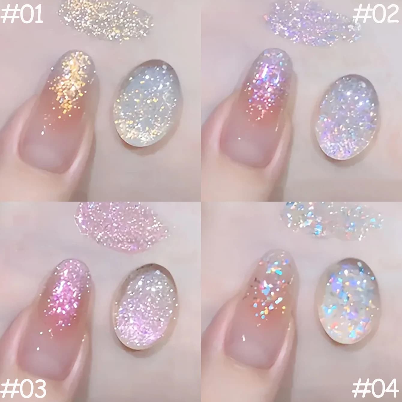 SHAKA 1-12pz Smalto Gel con Paillettes Dream Fairy, Nuovo Effetto Sbiancante, Super Glitter, Glitter Fine, Essenziale per Salone di Bellezza, Arte per Unghie