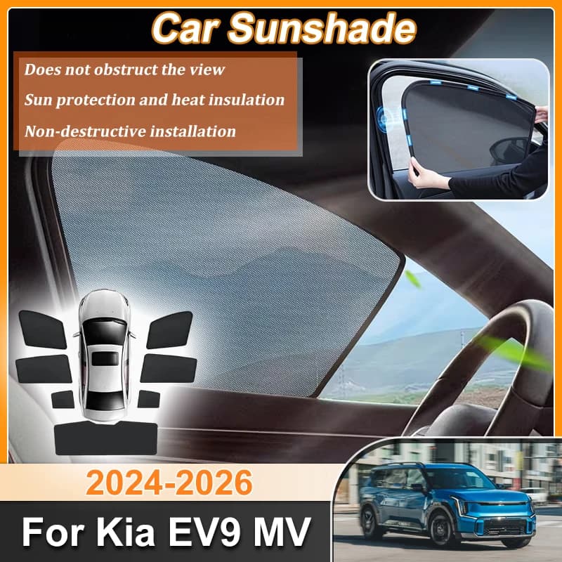 Parasole Completo per Auto Kia EV9 Accessori MV 2024 2025 2026 Telaio Parabrezza Oscurante Parasole Anti-UV Kit Carrozzeria Auto