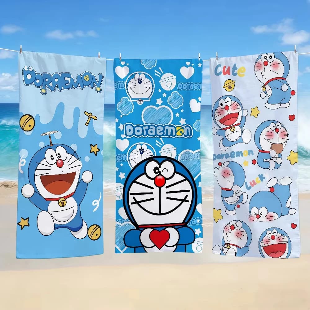 Cartoon D-Doraemons Anime Beach Swimming Towel Soft Absorbent Washcloth Children's Gifts for Kids Travel Camping Gym