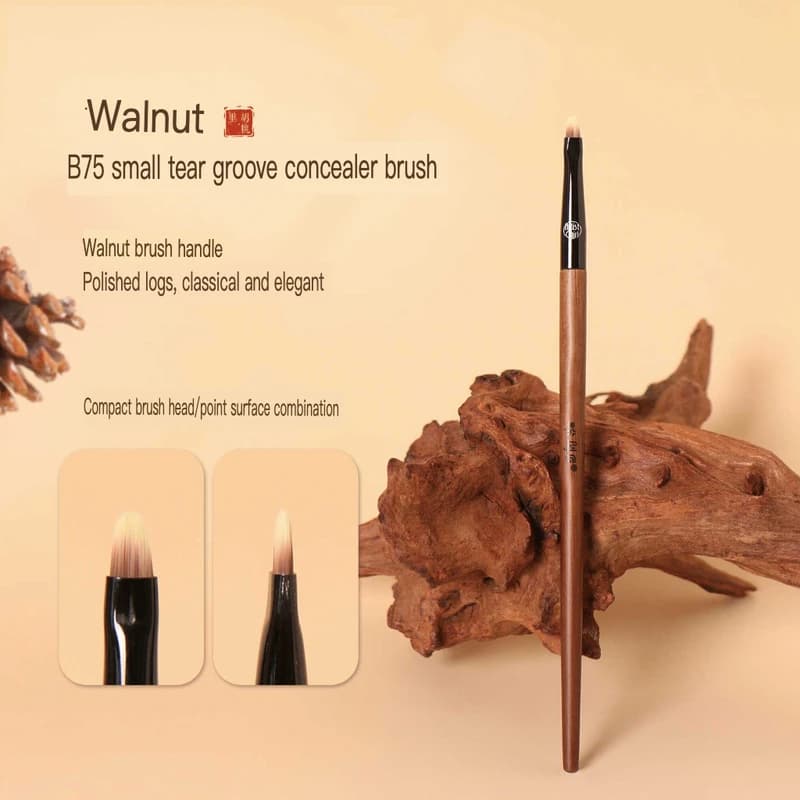 Painter B75 Small Tear Trough Concealer Brush, Tongue-Shaped Flat Head, Seamless Details For Nasolabial