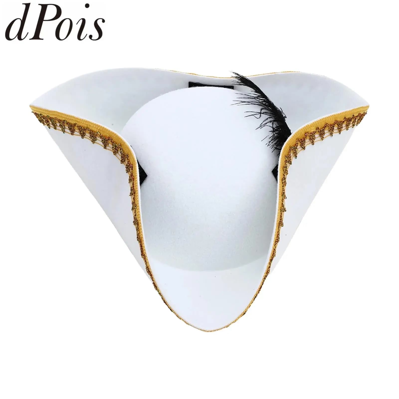 Halloween Pirate Hat Adult Funny Cosplay Colonial Unique Tricorn Hat Role Play Captain Hat Performance Sun Caps Masquerade Party
