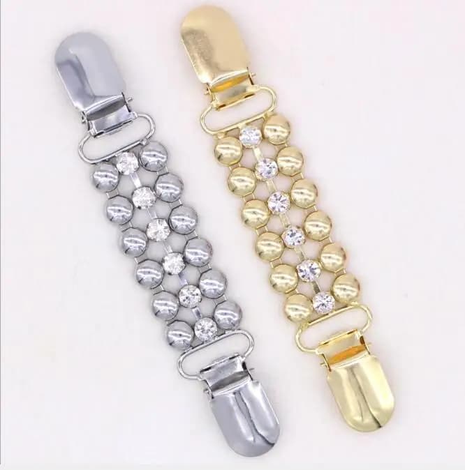 1 pz oro argento strass bottoni artiglio maglione clip scialle camicetta bottoni in metallo fibbie flessibile Cardigan collare decorazione