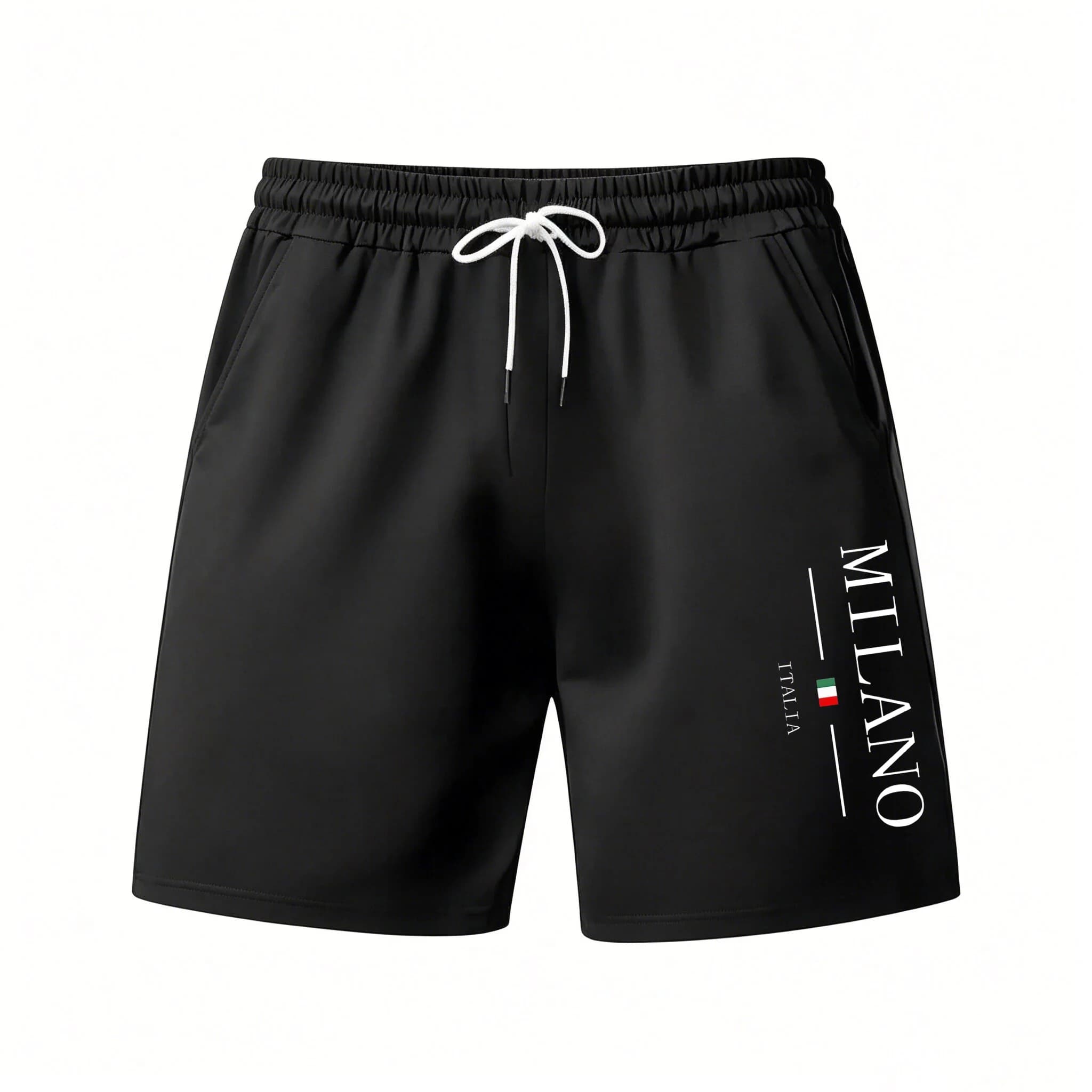 Men's Sport Shorts Sportswear Summer Running Shorts Beach Bottoms Milan, Italy print Jogging Training Short Pants