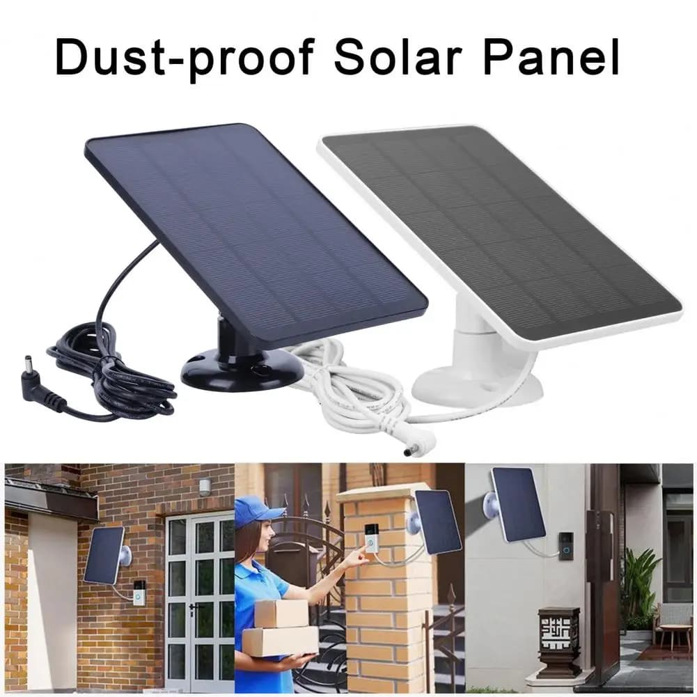 Pannello solare con uscita 5v/800ma Pannello solare impermeabile Ip65 Alimentatore per campanello video con pannello singolo in silicone Installazione semplice