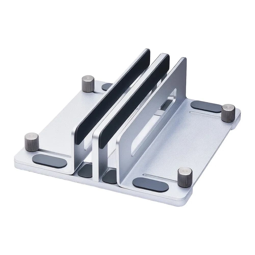 Aluminum Vertical Laptop Stand for MacBook 13 14 15 16 Inch Adjustable Desktop Holder with Enhanced Airflow Design