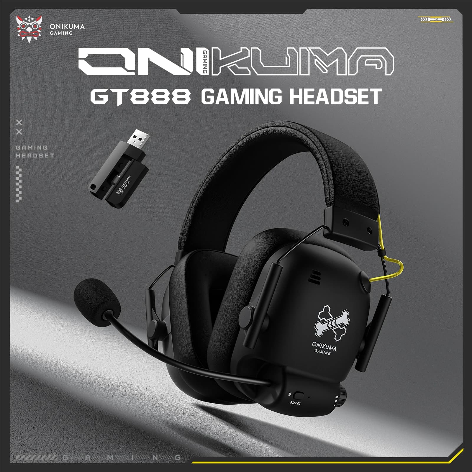 Cuffie da Gaming ONIKUMA GT888 con Bassa Latenza, Audio Surround e Cancellazione del Rumore, con Microfono per E-Sports