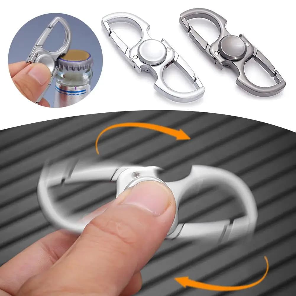 Spinner da dito Rotary Fidget Spinner in metallo Giocattolo anti-ansia Allevia lo stress Apribottiglie Fibbia per cani Giocattolo da dito per bambini per adulti