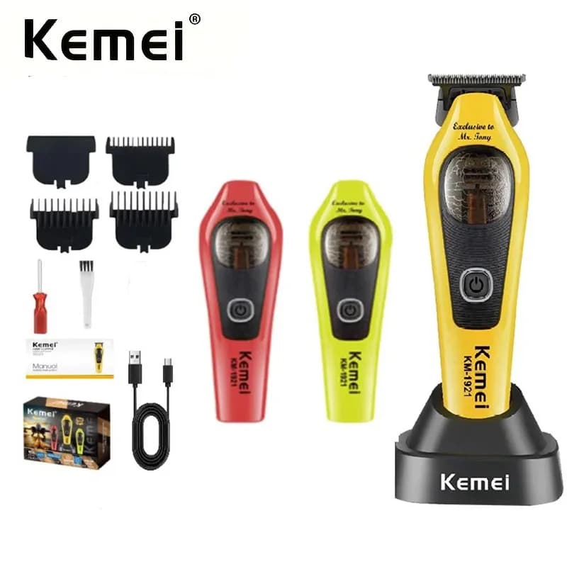 Professional Haircut Kemei Zero Gapped Wireless for Barbieri, Rechargeable, Precision Cutting Machine 9000 RPM