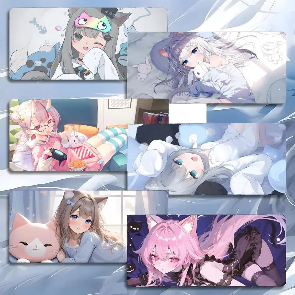 vtuber cute Nachoneko Mouse Pad Mousepad Large Gaming LockEdge Thickened PC Table Desk Mat
