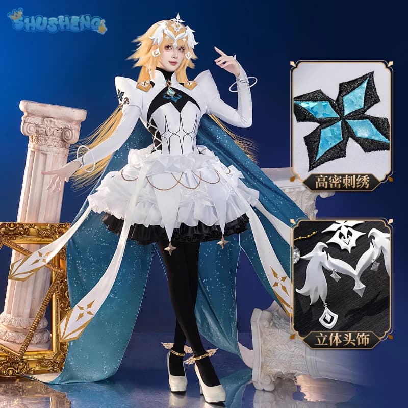 Giovanna d'Arco FGO Costume Cosplay Anime Fate Fate/Grand Order Tre Breaks Lolita Dress Calzini Copricapi Puntelli Vestito da festa di Halloween