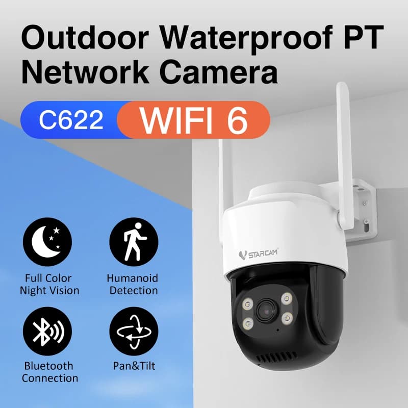 VSTARCAM C622 PTZ WIFI Telecamera Wireless Esterna Audio Bidirezionale P2P Dome Sicurezza IP Auto Tracking CCTV Telecamera di Rete