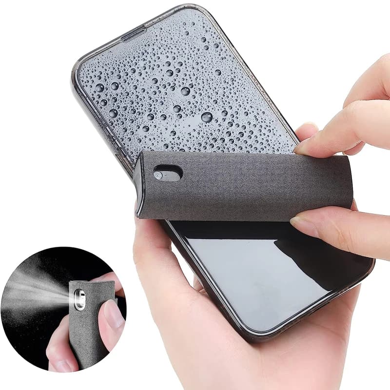 2 in 1 microfiber screen cleanser bottle spray phone tablet computer microfiber fabric cleaning wipes for iPhone Samsung Mi