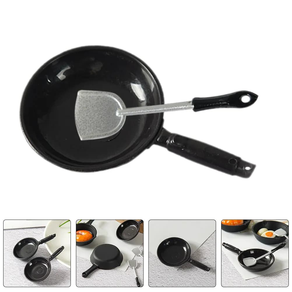 Set di 4 Mini Spatole per Padella, Accessori da Cucina in Plastica, Decorazione per Casa in Miniatura, Accessorio per Fotografia, Micro Paesaggio