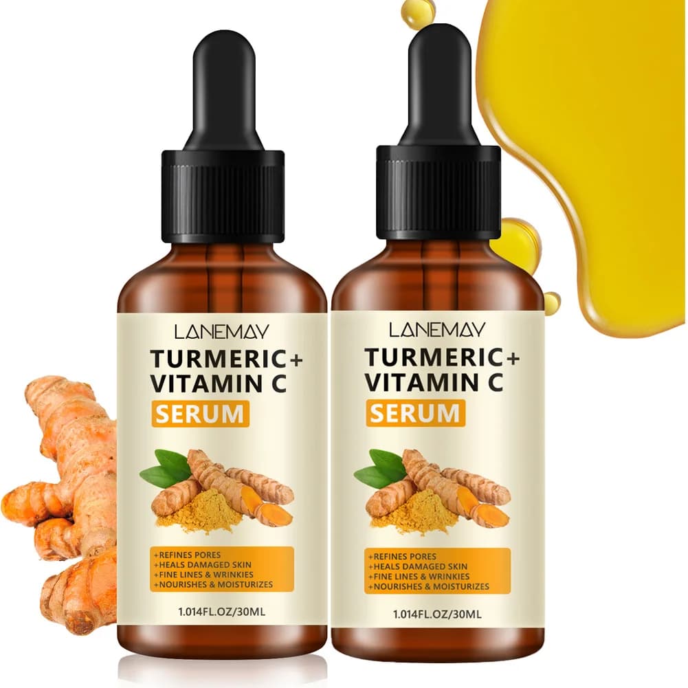 Turmeric Vitamin C Face Serum 30ml,Facial Oil for Pores Refining Damaged Skin Repair, Wrinkle Whitening Moisturizing Essence