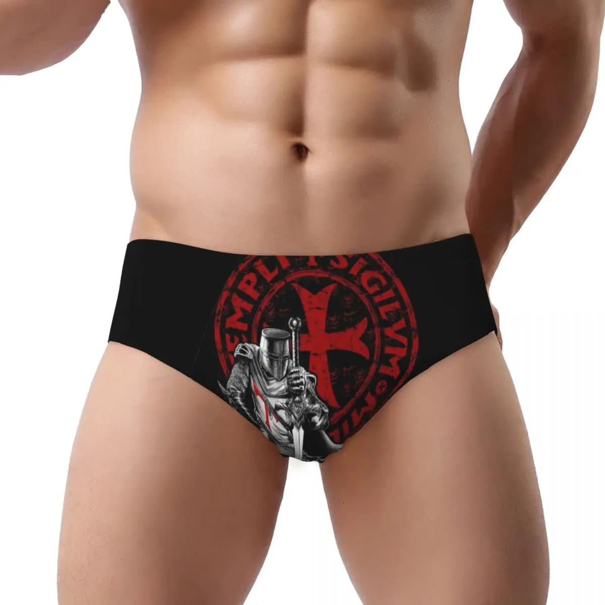Cavaliere templare da uomo personalizzato Crociate Cavalieri Guerriero cristiano Uomo Mutandine brevi Mutande intimo traspirante maschile
