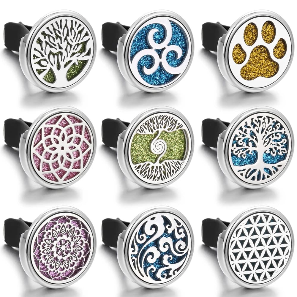 Aromatherapy Pad Tree of Life Perfume Essential Oil Diffuser Car vent clip Deodorant for environments Medaglioni Pendant Aroma Jewelry
